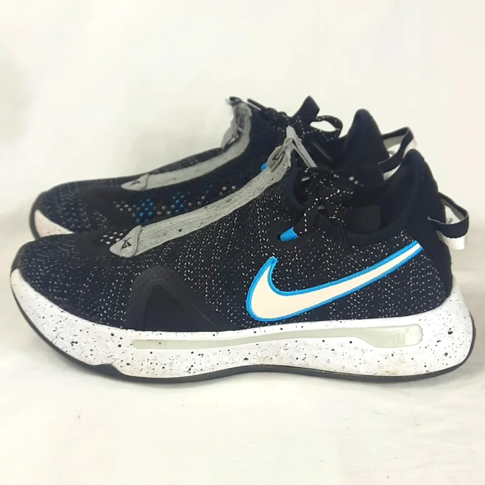 NIKE PG4 PAUL GEORGE Mens Shoes Size 4.5 black white gray blue CD5079-004